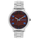 Fastrack, Men's Watch Analog, Brown Dial Silver Stainless Steel Strap, 38052SM05